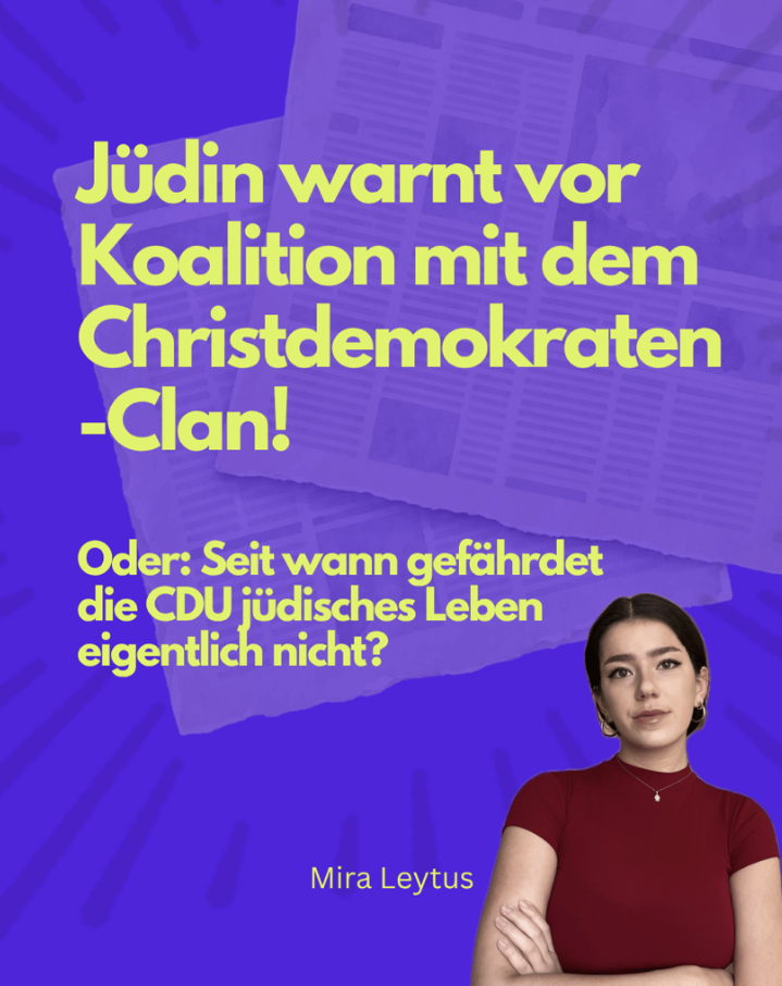 Jüdin warnt vor Koalition mit Christdemokraten-Clan!
